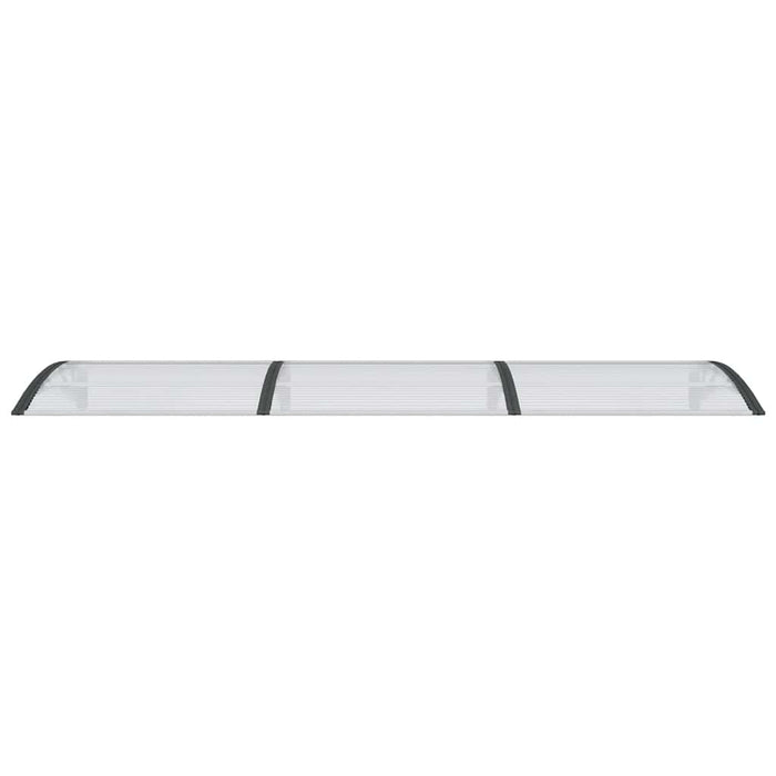 Tettoia per Porta Nero e Trasparente 300x75 cm in Policarbonato