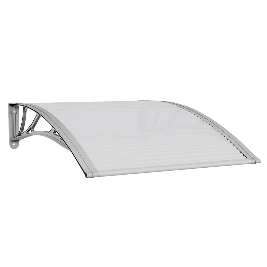 Pensilina per porta grigia e trasparente 100x75 cm in policarbonato 153589