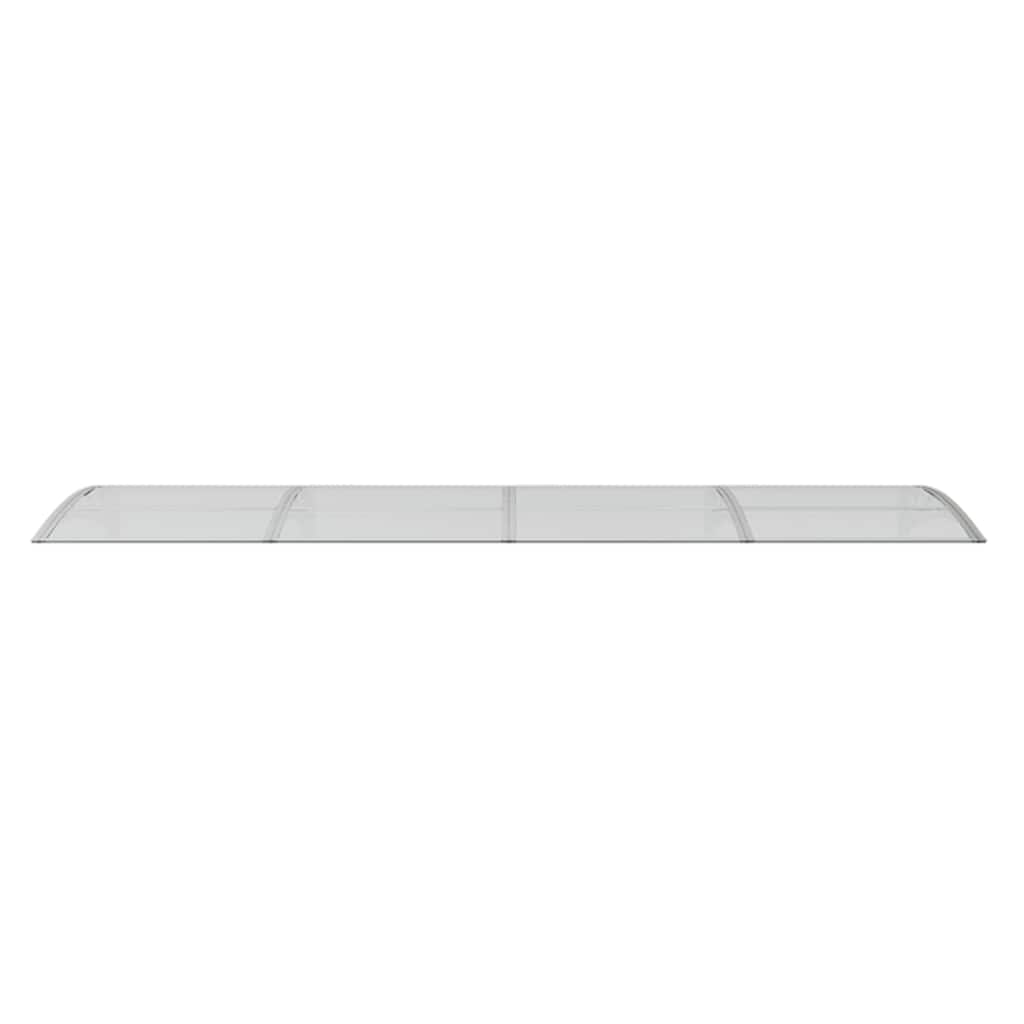 Tettoia per Porta Grigio e Trasparente 350x75 cm Policarbonato 153592