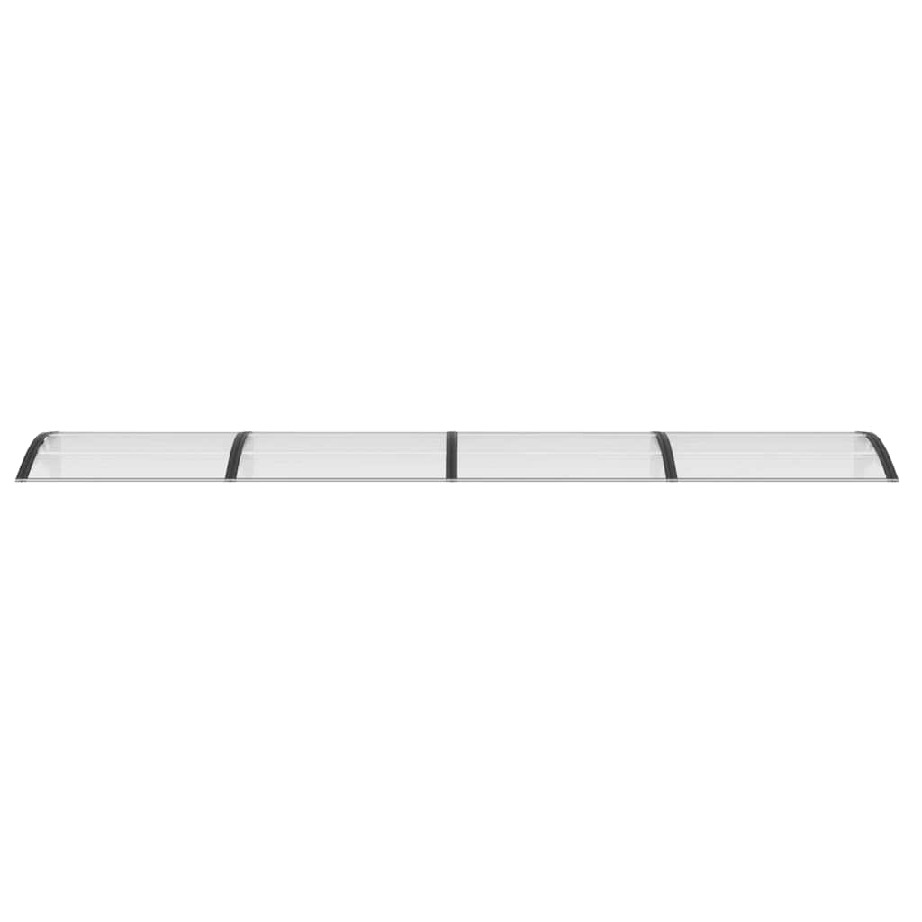 Tettoia per Porta Nero e Trasparente 400x75 cm in Policarbonato 153597