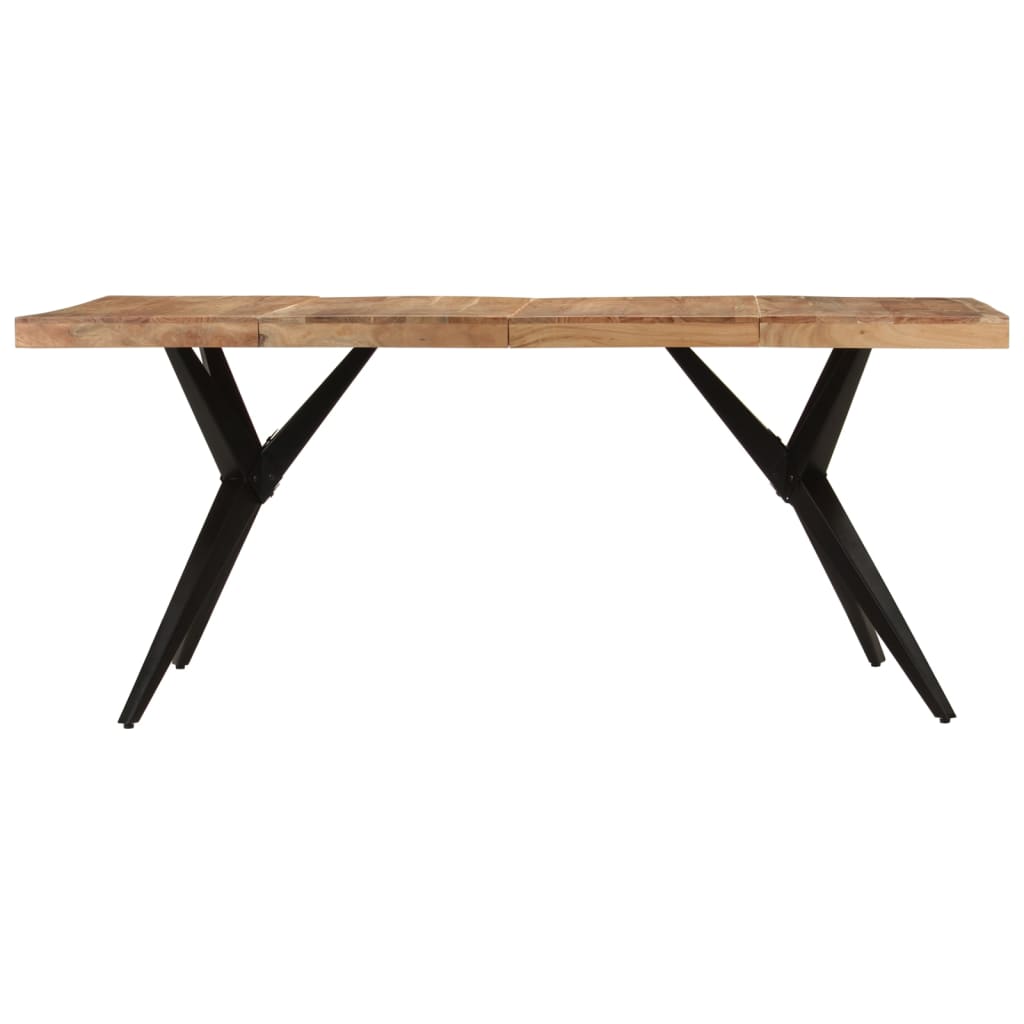 Tavolo da Pranzo Nero 180x90x77 cm in Legno Massello d'Acacia 351642