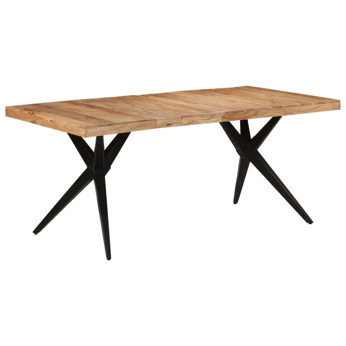 Tavolo da Pranzo Nero 180x90x77 cm in Legno Massello d'Acacia 351642