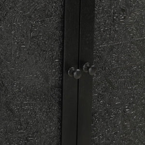 Credenza Nera 55x30x77 cm in Legno Massello di Mango e Ferro 351645
