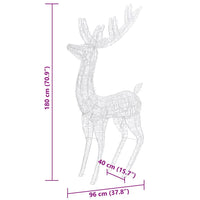 Renne di Natale XXL in Acrilico 250 LED 3 pz 180cm Bianco Caldo 3154355
