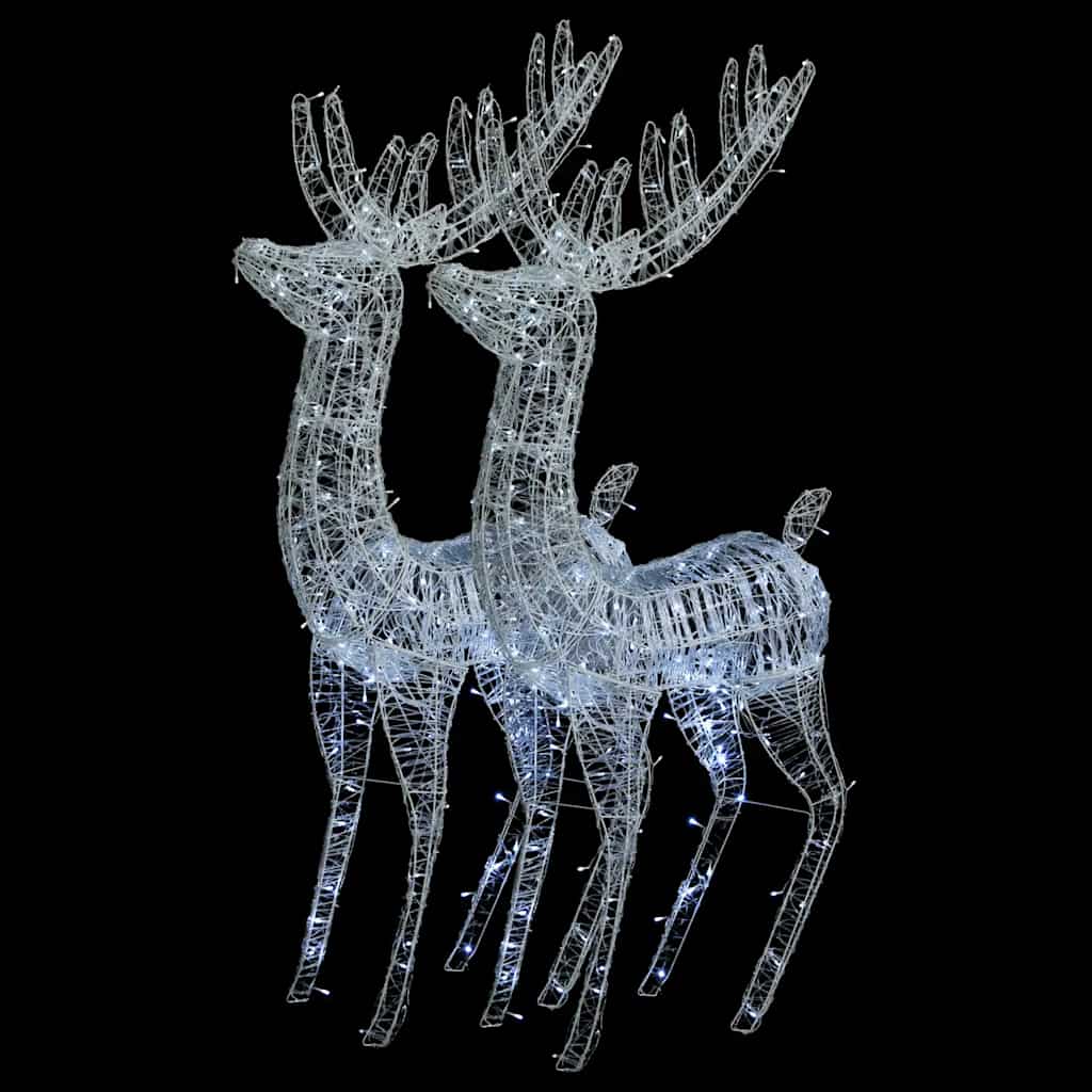 Renne di Natale XXL in Acrilico 250 LED 2pz 180cm Bianco Freddo 3154357