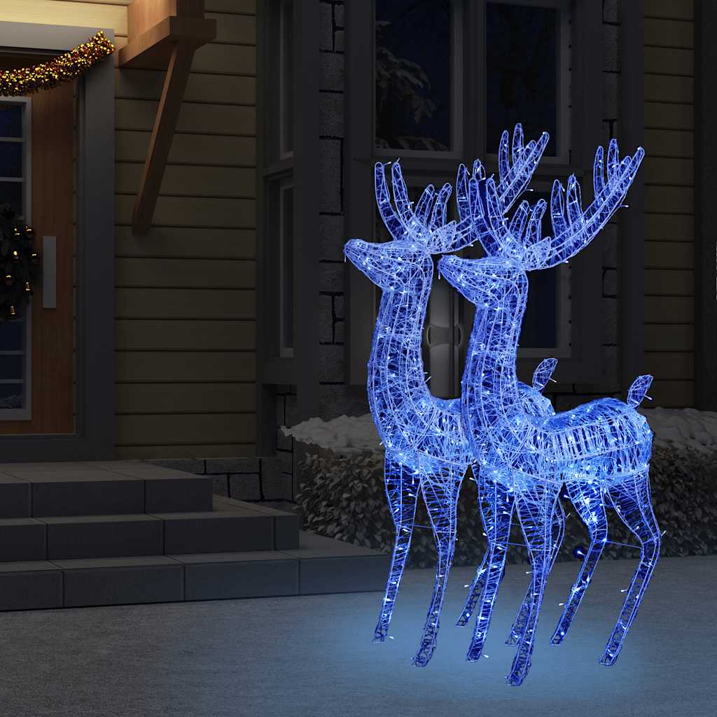 Renne di Natale XXL in Acrilico 250 LED 2 pz 180 cm Blu