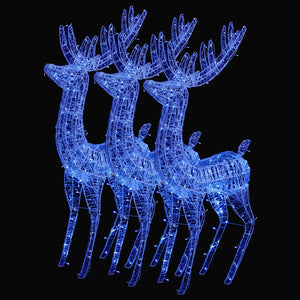 Renne di Natale XXL in Acrilico 250 LED 3 pz 180 cm Blu 3154361