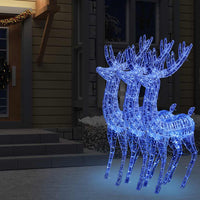 Renne di Natale XXL in Acrilico 250 LED 3 pz 180 cm Blu 3154361