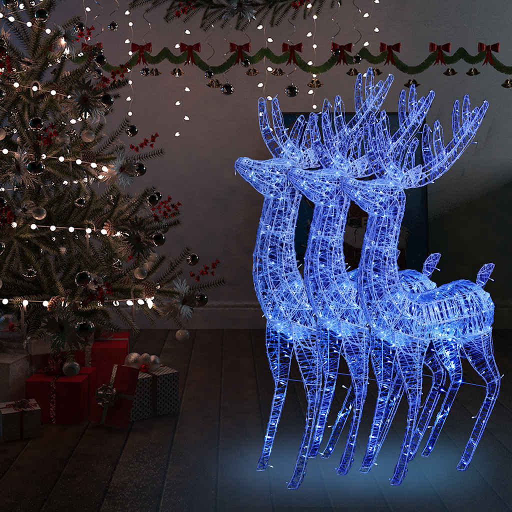 Renne di Natale XXL in Acrilico 250 LED 3 pz 180 cm Blu 3154361