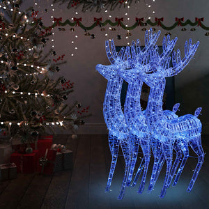 Renne di Natale XXL in Acrilico 250 LED 3 pz 180 cm Blu 3154361