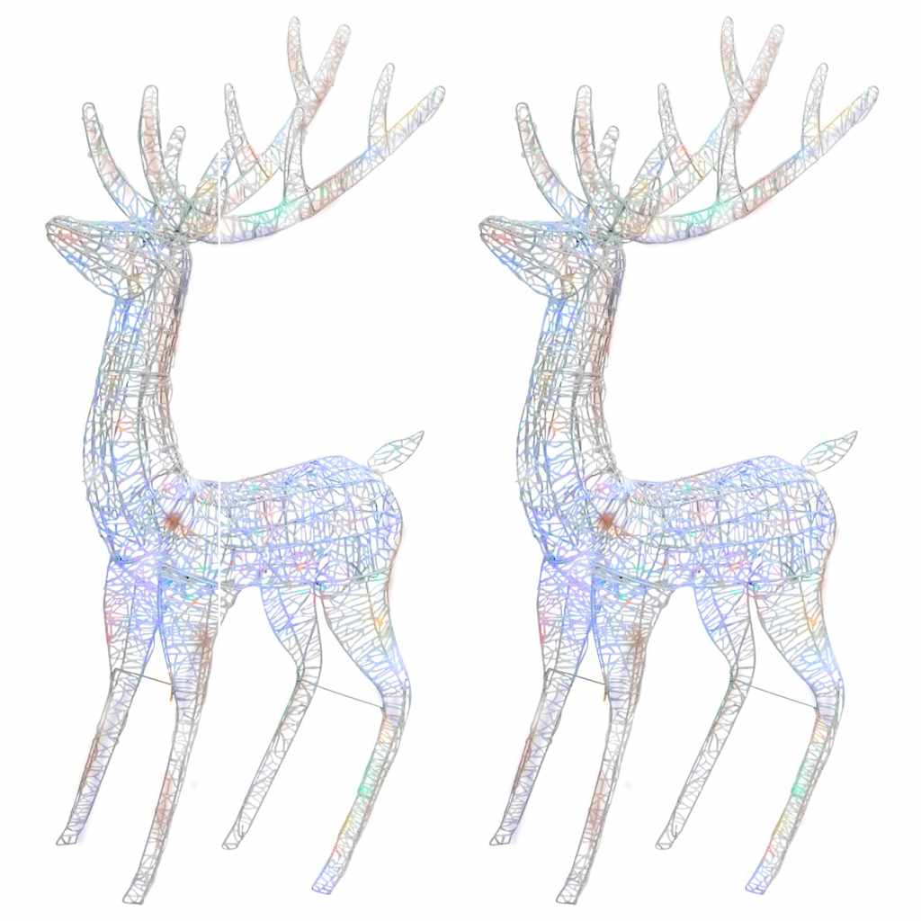 Renne di Natale XXL in Acrilico 250 LED 2 pz 180 cm Multicolore 3154363