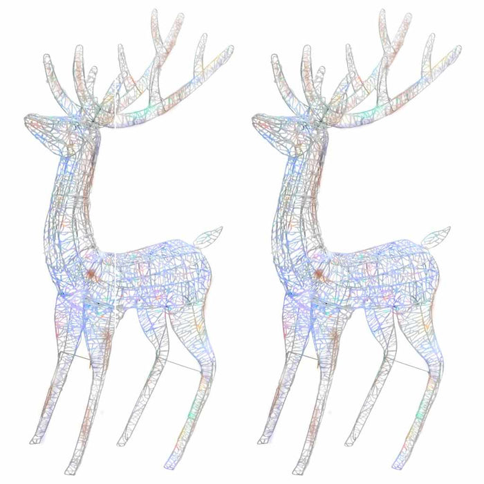 Renne di Natale XXL in Acrilico 250 LED 2 pz 180 cm Multicolore 3154363