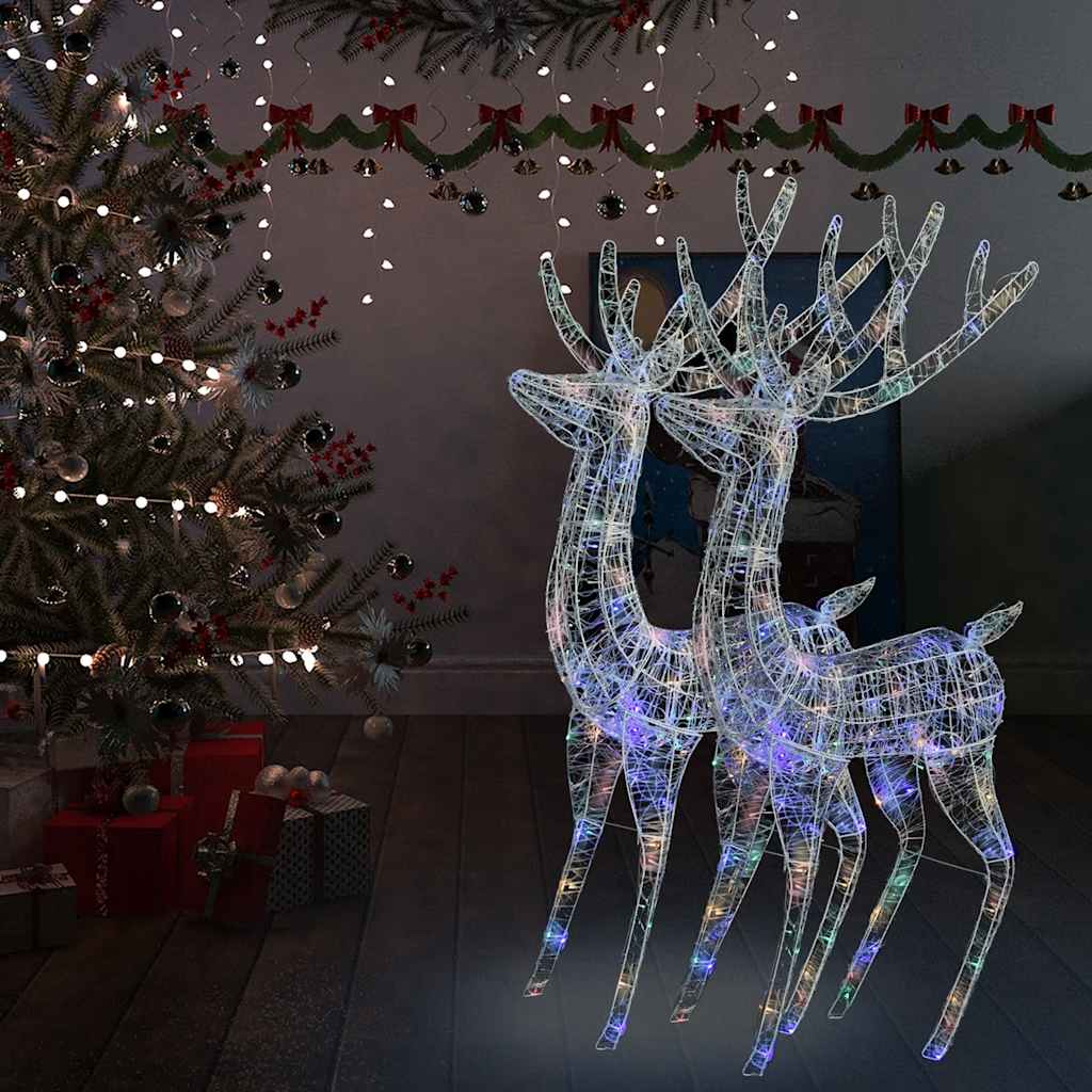 Renne di Natale XXL in Acrilico 250 LED 2 pz 180 cm Multicolore 3154363