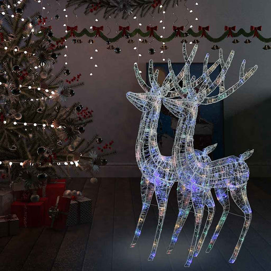 Renne di Natale XXL in Acrilico 250 LED 2 pz 180 cm Multicolore 3154363