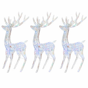 Renne di Natale XXL in Acrilico 250 LED 3 pz 180 cm Multicolore 3154364