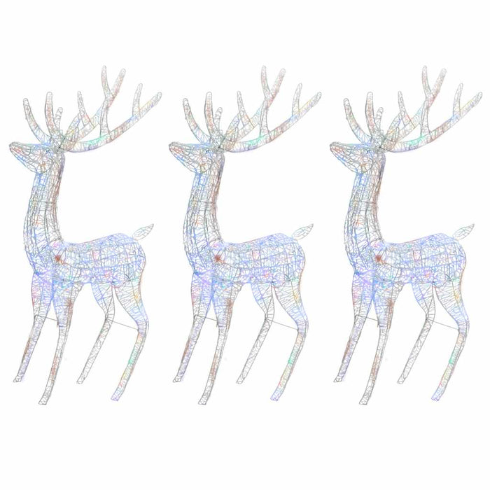 Renne di Natale XXL in Acrilico 250 LED 3 pz 180 cm Multicolore 3154364