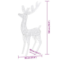 Renne di Natale XXL in Acrilico 250 LED 3 pz 180 cm Multicolore 3154364