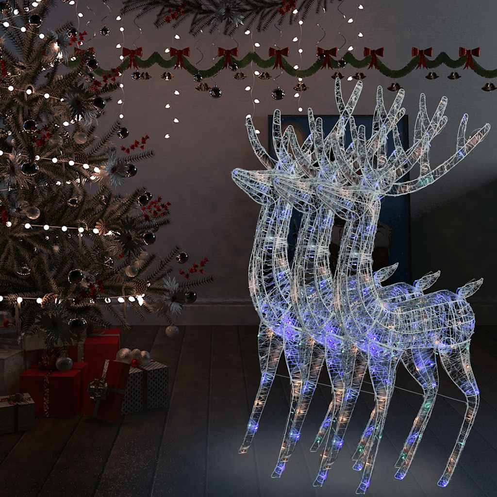 Renne di Natale XXL in Acrilico 250 LED 3 pz 180 cm Multicolore 3154364