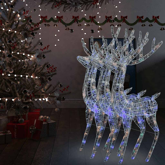 Renne di Natale XXL in Acrilico 250 LED 3 pz 180 cm Multicolore 3154364