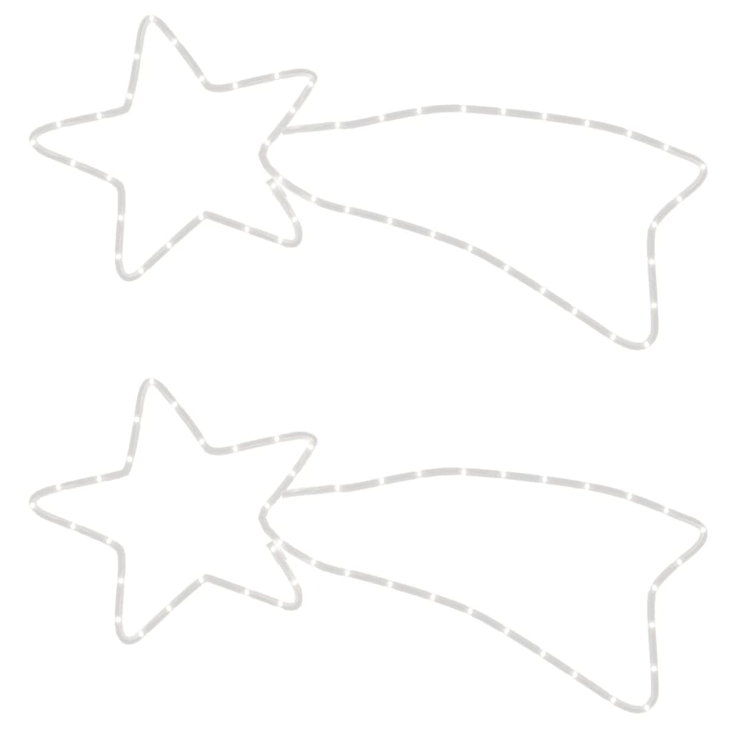Figure Natalizie Stelle Comete 48 LED 2pz Bianco Caldo 65x28 cm
