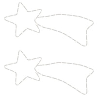 Figure Natalizie Stelle Comete 48 LED 2pz Bianco Caldo 65x28 cm