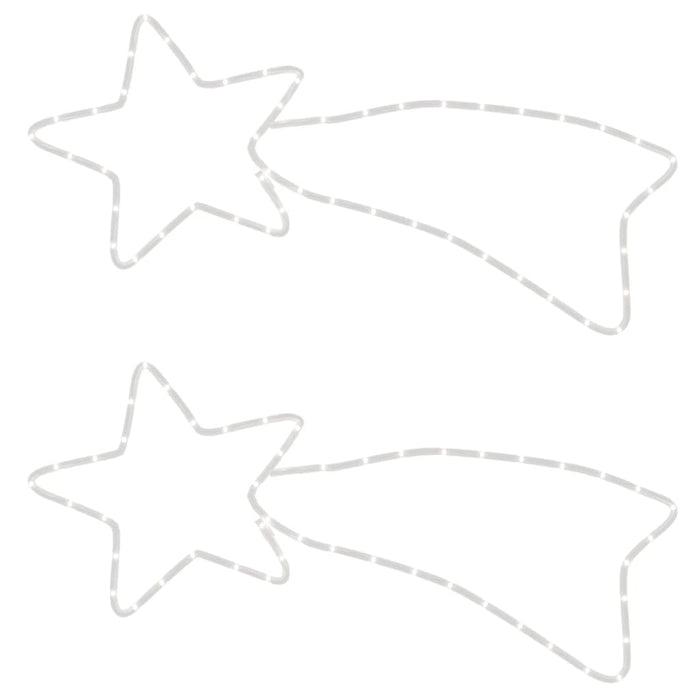 Figure Natalizie Stelle Comete 48 LED 2pz Bianco Caldo 65x28 cm