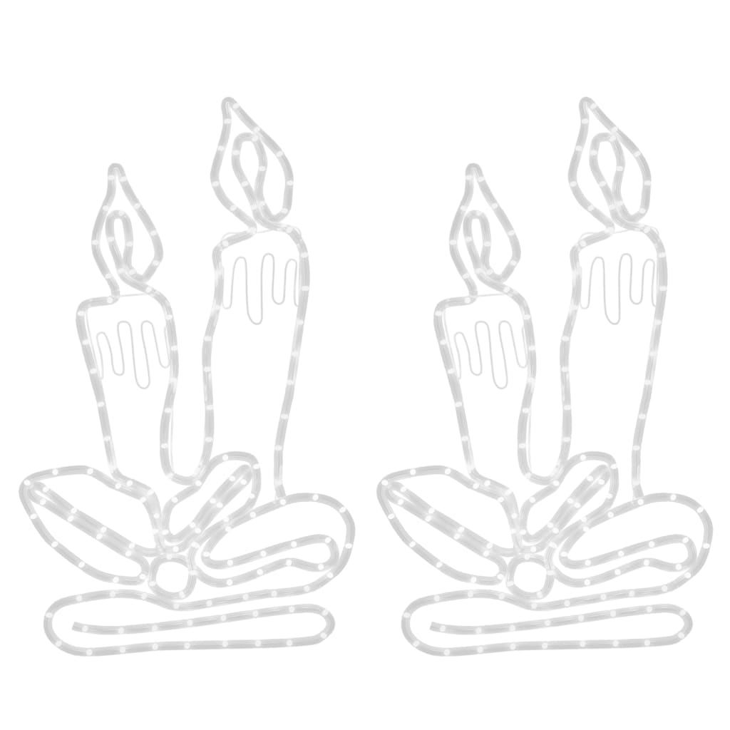 vidaXL Figure Natalizie Candele con 144 LED 2 pz 70x42 cm