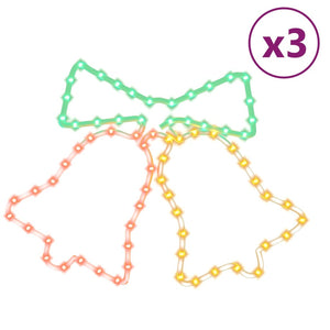 Figure Natalizie Campane con 72 LED 3 pz 50x56 cm 3154280