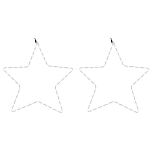 Figure Natalizie Stelle con 48 LED 2pz Bianco Caldo 56 cm 3154282