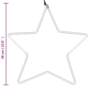 Figure Natalizie Stelle con 48 LED 2pz Bianco Caldo 56 cm 3154282