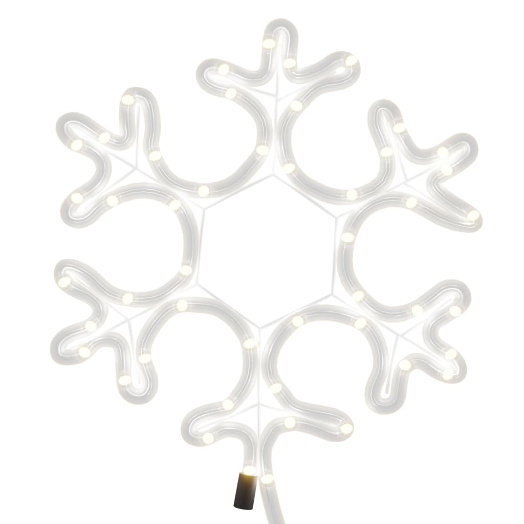 Figura Natalizia Fiocco di Neve LED 2 pz Bianco Caldo 27x27 cm 3154285