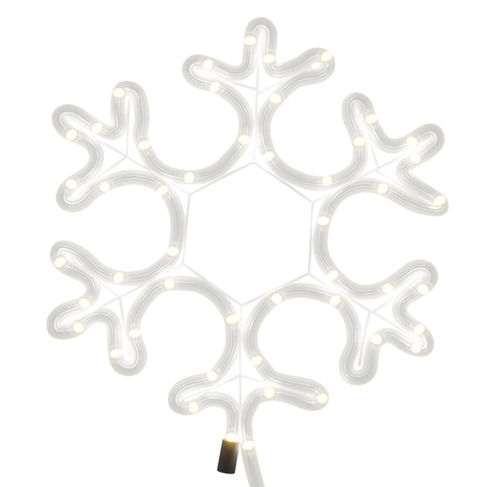 Figura Natalizia Fiocco di Neve LED 2 pz Bianco Caldo 27x27 cm