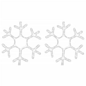 Figura Natalizia Fiocco di Neve LED 2 pz Bianco Caldo 38x37 cm