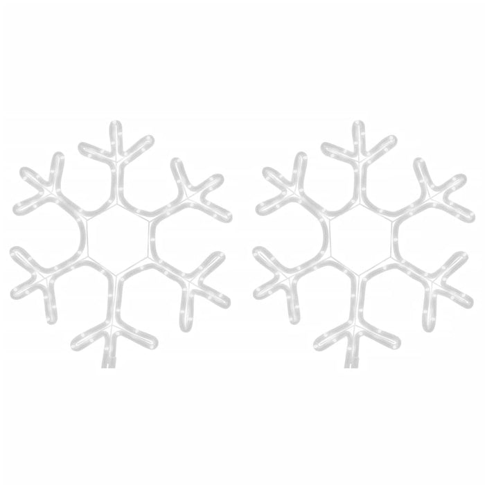 Figura Natalizia Fiocco di Neve LED 2 pz Bianco Caldo 38x37 cm