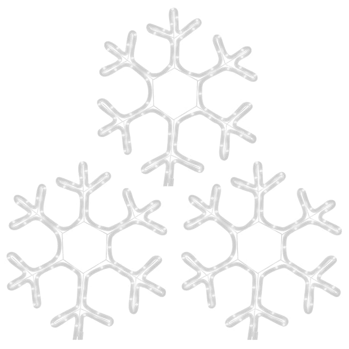 Figura Natalizia Fiocco di Neve LED 3 pz Bianco Caldo 38x37 cm