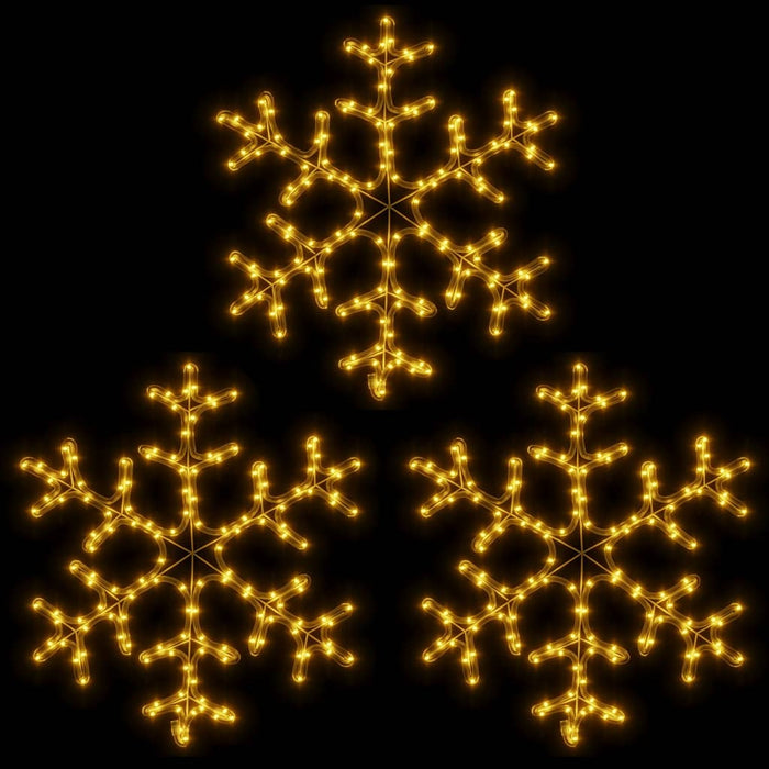 Figura Natalizia Fiocco di Neve LED 3 pz Bianco Caldo 59x59 cm