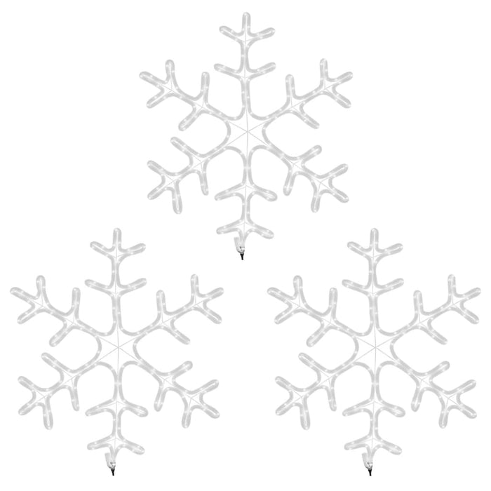 Figura Natalizia Fiocco di Neve LED 3 pz Bianco Caldo 59x59 cm