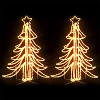 Figura Albero Natale Pieghevole LED 2pz Bianco Caldo 87x87x93cm 3154297
