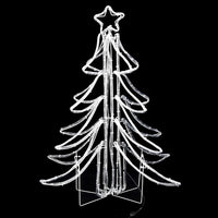 Figura Albero Natale Pieghevole LED 2pz Bianco Caldo 87x87x93cm 3154297