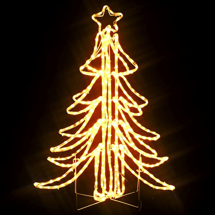 Figura Albero Natale Pieghevole LED 2pz Bianco Caldo 87x87x93cm 3154297