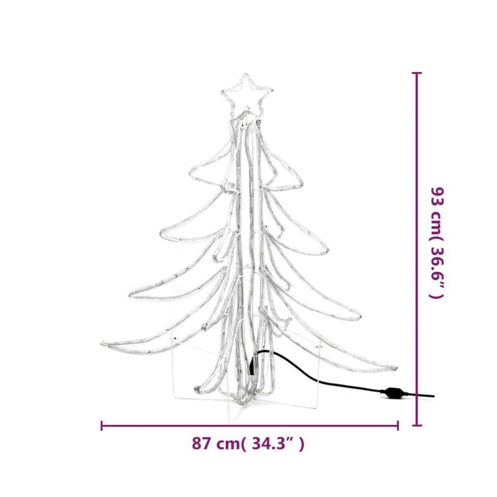 Figura Albero Natale Pieghevole LED 2pz Bianco Caldo 87x87x93cm 3154297