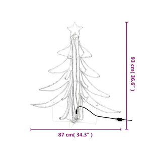 Figura Albero Natale Pieghevole LED 2pz Bianco Caldo 87x87x93cm 3154297
