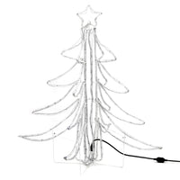 Figura Albero Natale Pieghevole LED 3pz Bianco Caldo 87x87x93cm