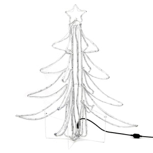 Figura Albero Natale Pieghevole LED 3pz Bianco Caldo 87x87x93cm