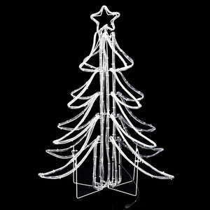 Figura Albero Natale Pieghevole LED 3pz Bianco Caldo 87x87x93cm