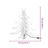 Figura Albero Natale Pieghevole LED 3pz Bianco Caldo 87x87x93cm 3154298