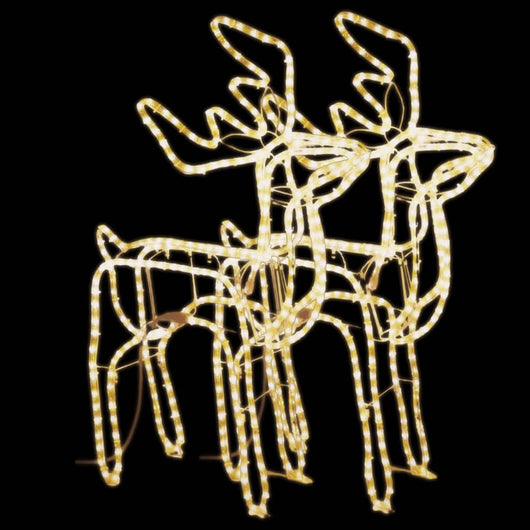 Figure Natalizie Renne 2 pz Bianco Caldo 76x42x87 cm 3154300