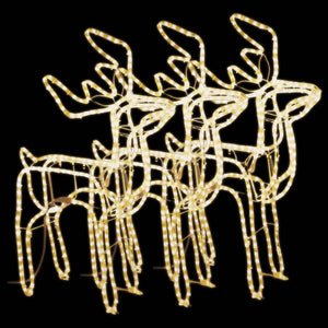 Figure Natalizie Renne 3 pz Bianco Caldo 76x42x87 cm 3154301