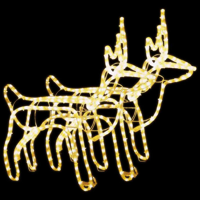 Figure Natalizie Renne 2 pz Bianco Caldo 60x30x60 cm 3154303