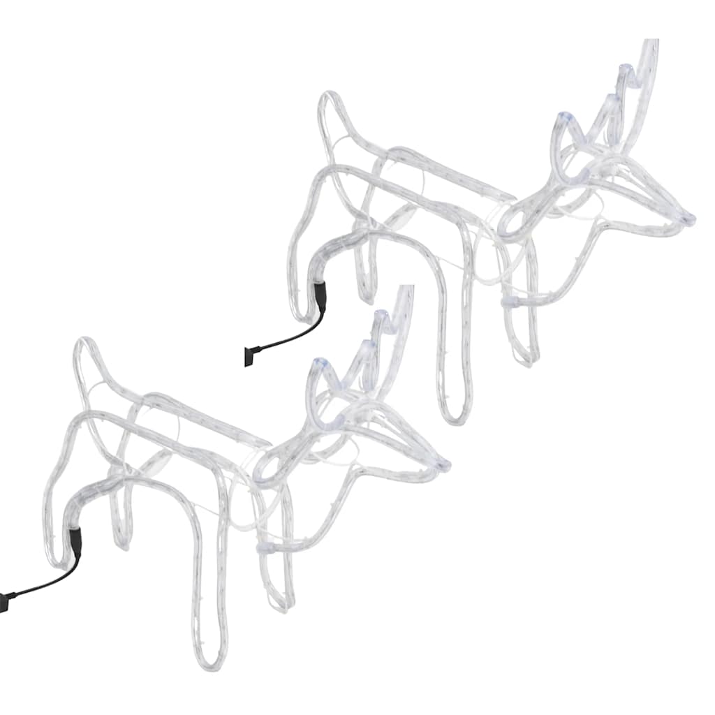 Figure Natalizie Renne 2 pz Bianco Caldo 60x30x60 cm 3154303